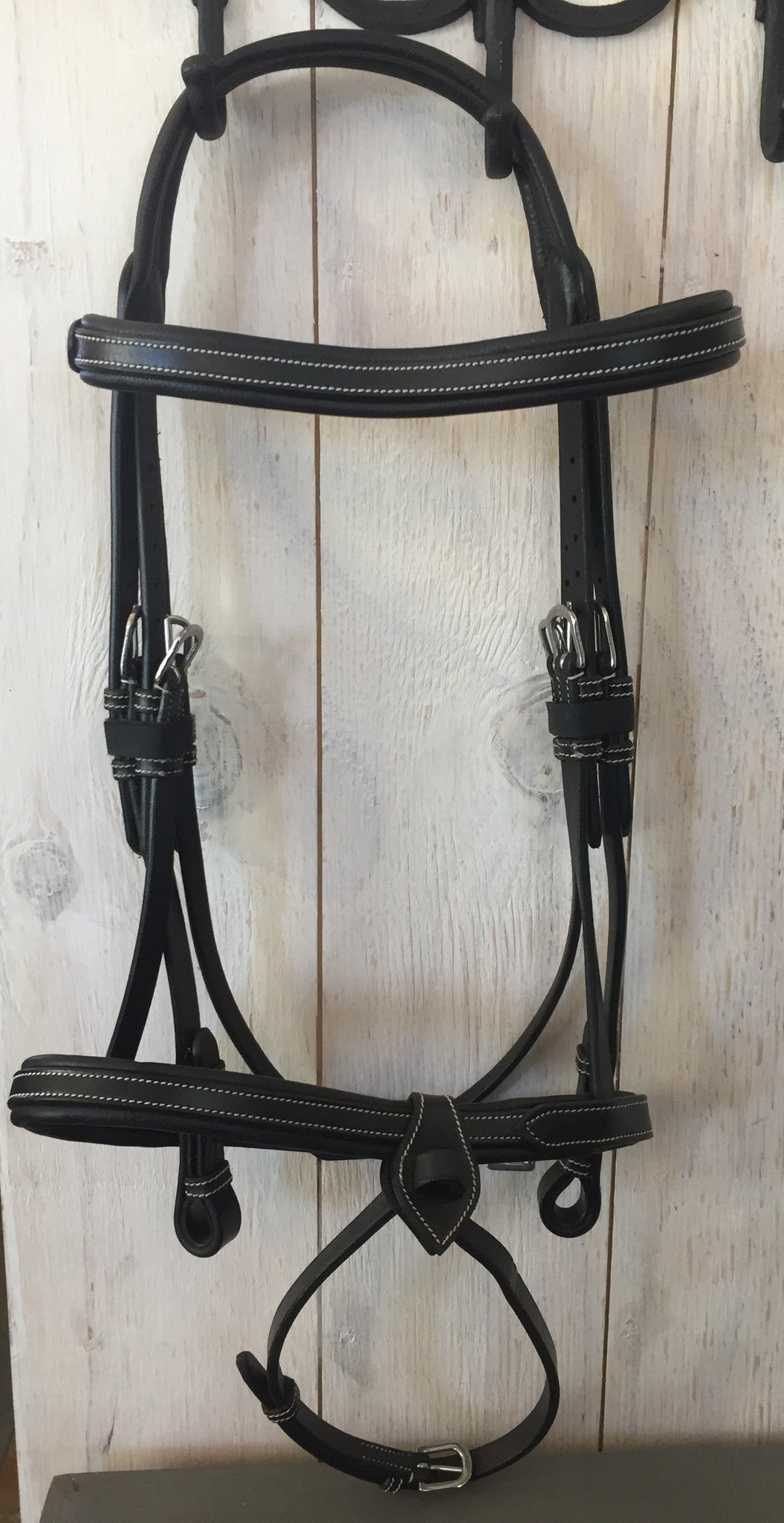 Black Padded Patent Leather Removable Flash Bridle