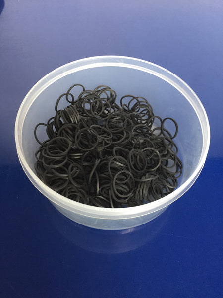 Rubber Plaiting Elastics in Tub