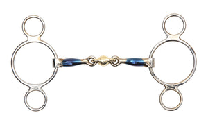 Blue Sweet Iron Two Ring Gag With Lozenge