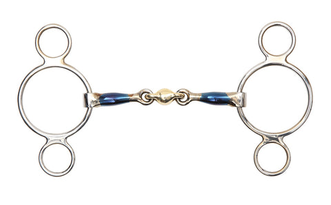 Blue Sweet Iron Two Ring Gag With Lozenge